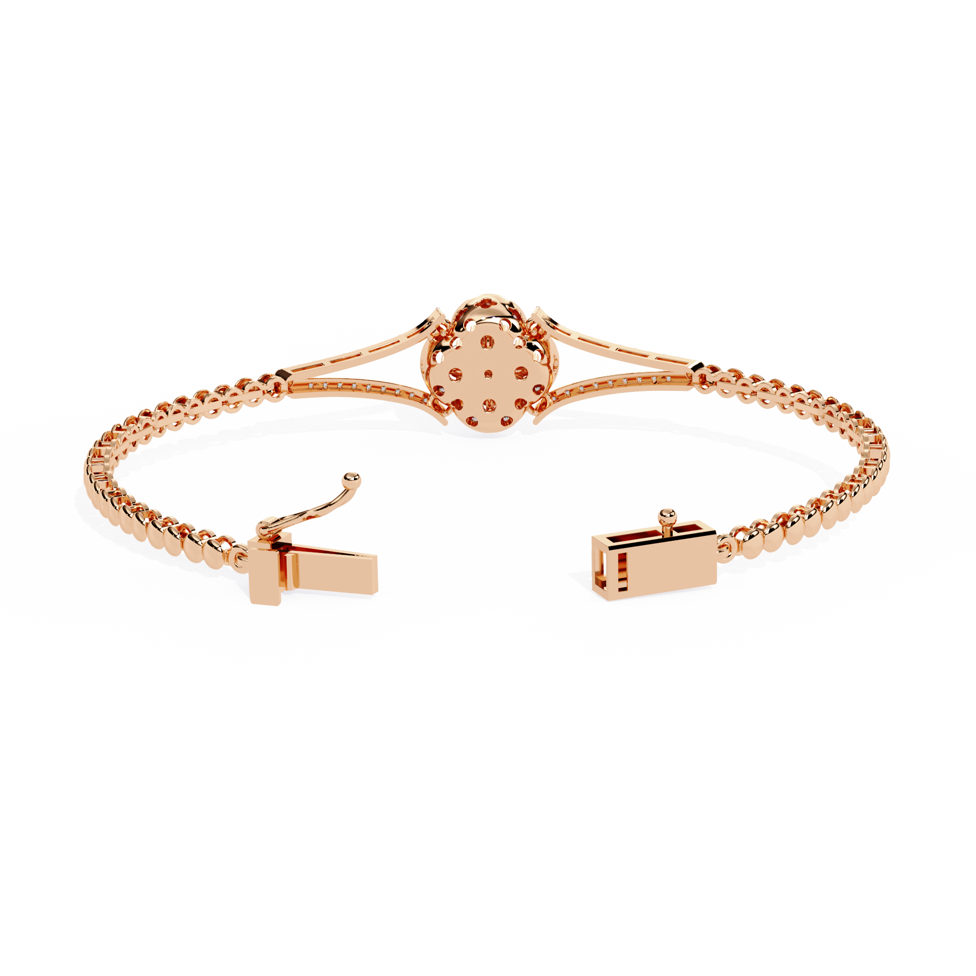 Solitairekart 0.5ct Clover Natural Diamond Bracelet-HI Color, VS-SI Clarity